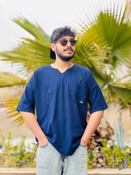 تیشرت یقه کوبایی تخفیف دار کد 3422