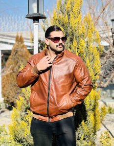 کاپشن چرم داخل خز حرفه ای سایز بزرگ