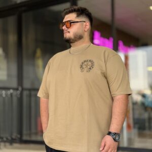 تیشرت کروم سایز بزرگ چرم دوزی شده